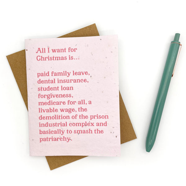 All I Want For Christmas Is To Smash The Patriarchy Card