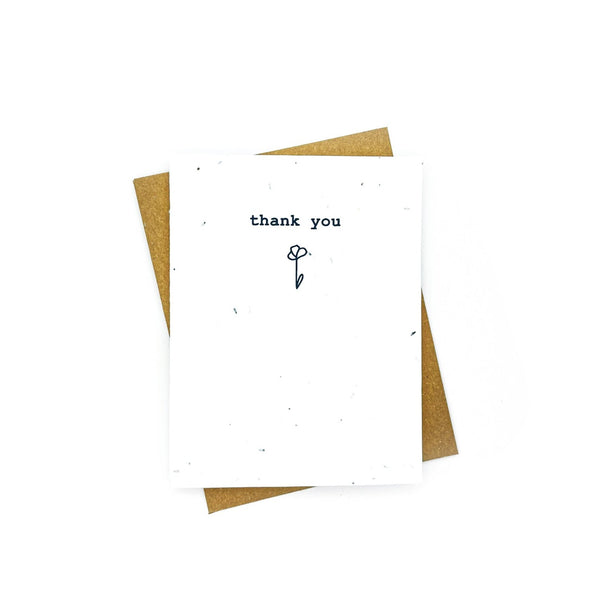 Thank You Card With Poppy Flower