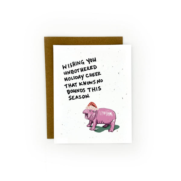 Unbothered Holiday Cheer Moo Deng Card