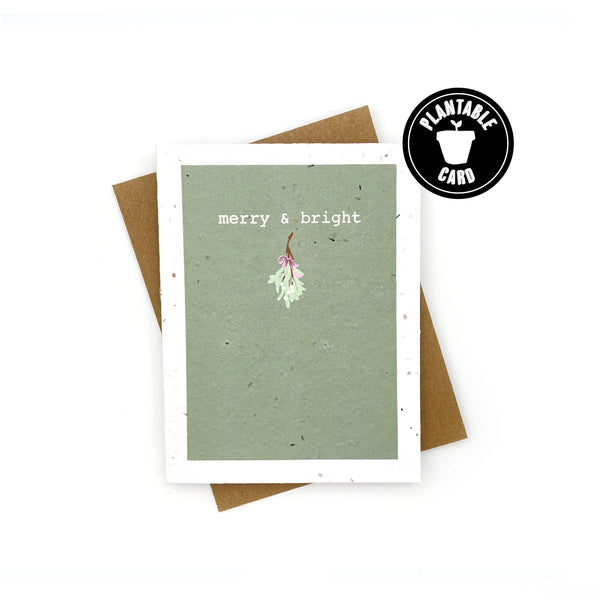 Merry and Bright Mistletoe Card