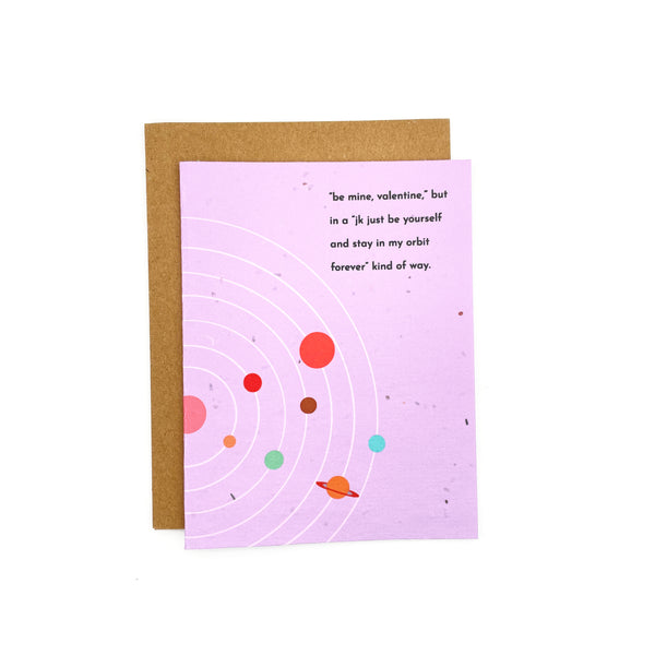 Stay in My Orbit Forever Valentine's Day Card
