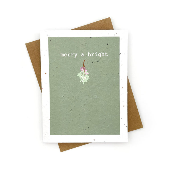 Merry and Bright Mistletoe Card