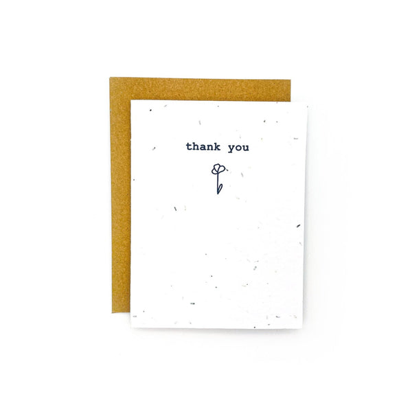 Thank You Card With Poppy Flower